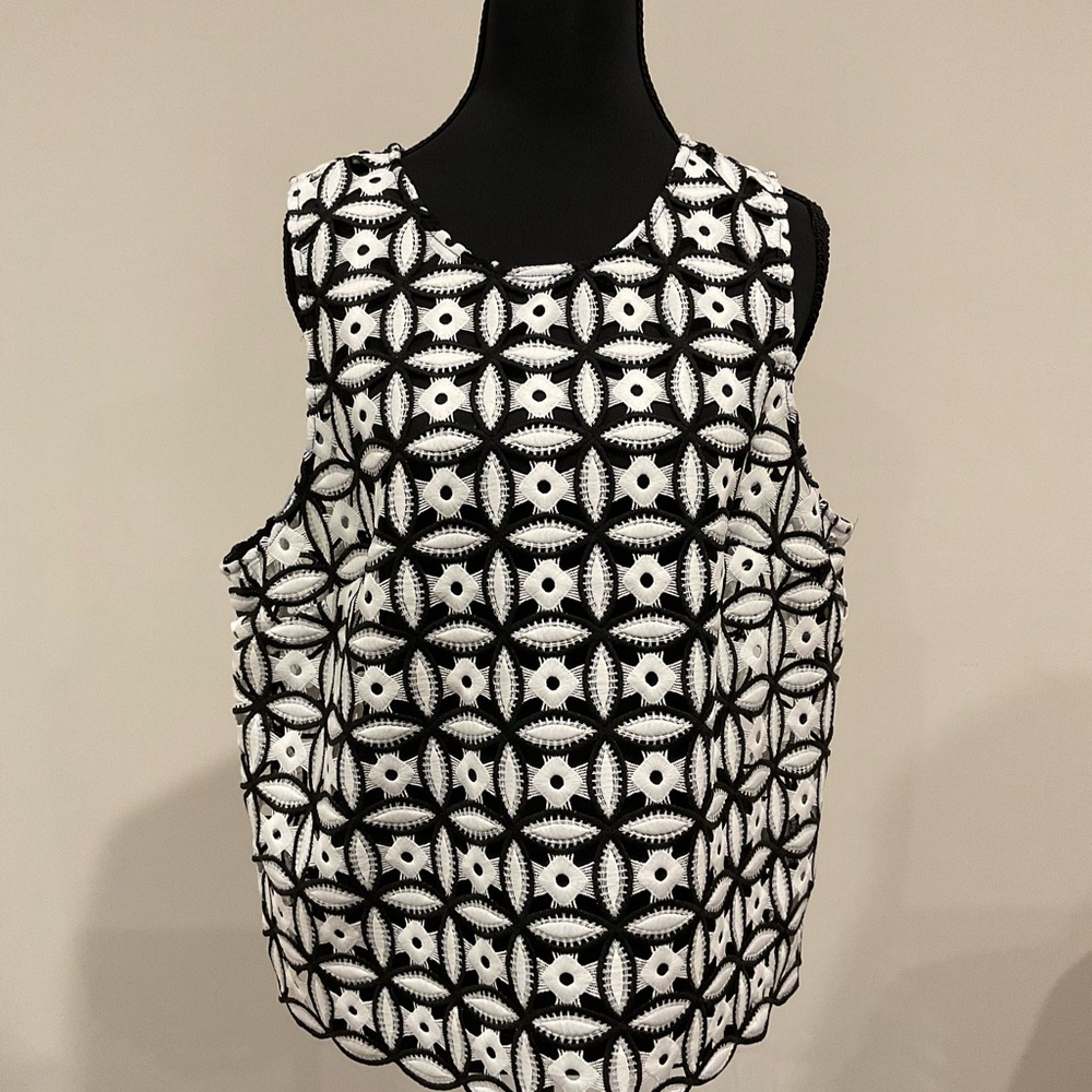 Express Black and White Boxy Tank Top